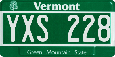 VT license plate YXS228