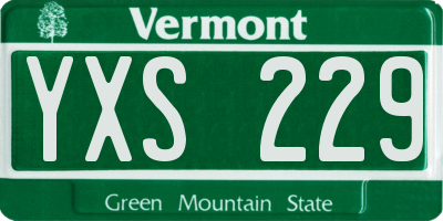 VT license plate YXS229