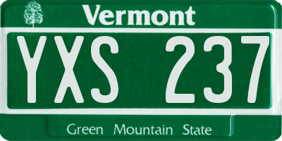 VT license plate YXS237