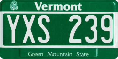 VT license plate YXS239