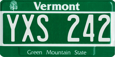 VT license plate YXS242