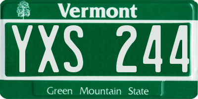 VT license plate YXS244