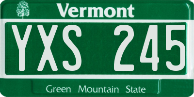 VT license plate YXS245