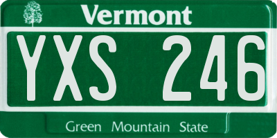VT license plate YXS246