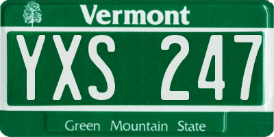 VT license plate YXS247
