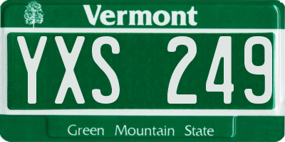 VT license plate YXS249