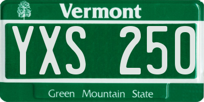 VT license plate YXS250