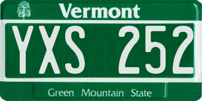 VT license plate YXS252