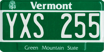 VT license plate YXS255