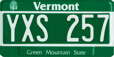VT license plate YXS257