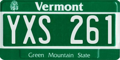 VT license plate YXS261
