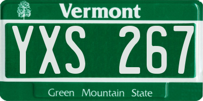 VT license plate YXS267