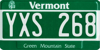 VT license plate YXS268