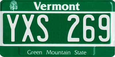 VT license plate YXS269