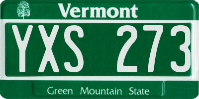 VT license plate YXS273