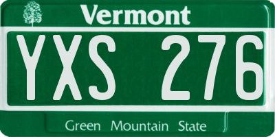 VT license plate YXS276