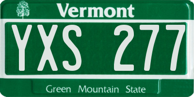 VT license plate YXS277