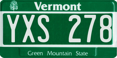 VT license plate YXS278