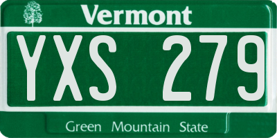 VT license plate YXS279