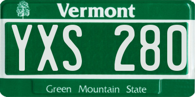 VT license plate YXS280