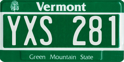 VT license plate YXS281
