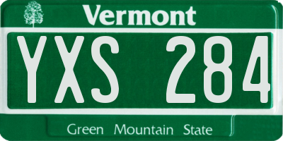 VT license plate YXS284