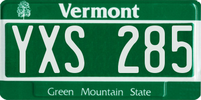 VT license plate YXS285