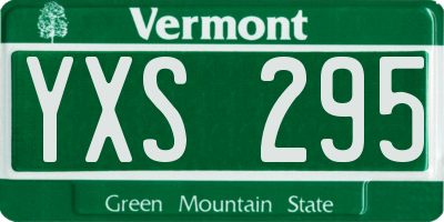VT license plate YXS295