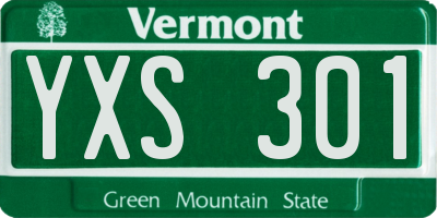 VT license plate YXS301