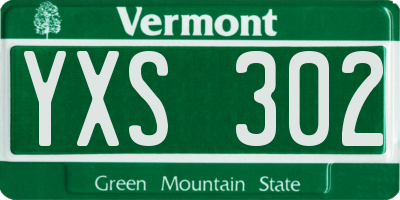 VT license plate YXS302