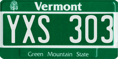 VT license plate YXS303