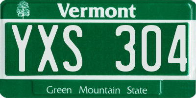 VT license plate YXS304