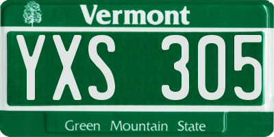 VT license plate YXS305