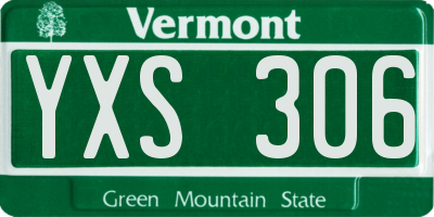 VT license plate YXS306