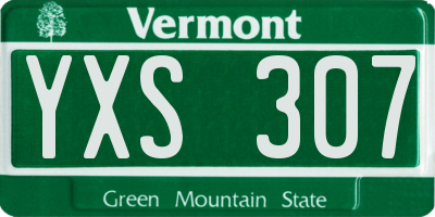 VT license plate YXS307
