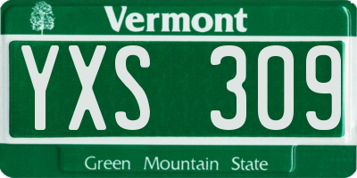 VT license plate YXS309