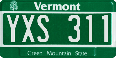 VT license plate YXS311