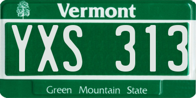 VT license plate YXS313