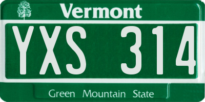 VT license plate YXS314