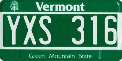 VT license plate YXS316