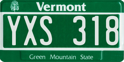 VT license plate YXS318