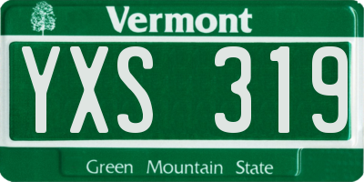 VT license plate YXS319