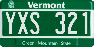 VT license plate YXS321