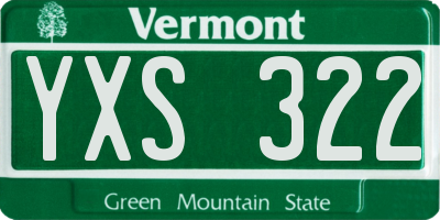 VT license plate YXS322