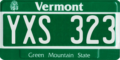 VT license plate YXS323