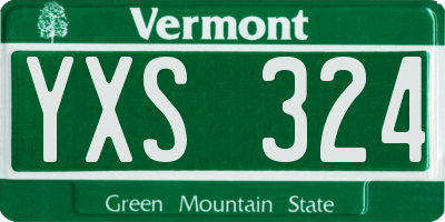 VT license plate YXS324