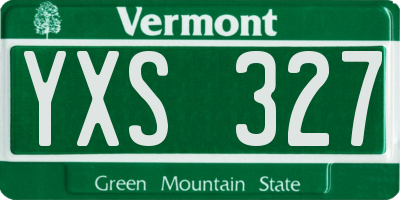 VT license plate YXS327