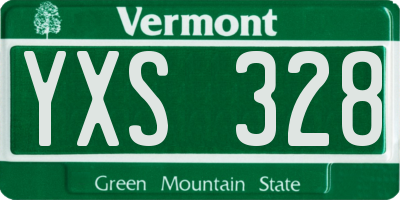 VT license plate YXS328