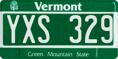 VT license plate YXS329