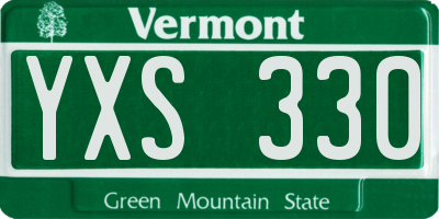 VT license plate YXS330